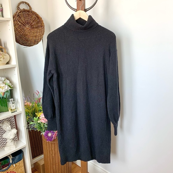 NEW J Crew Black Turtleneck Sweater Dress Supersoft Merino Alpaca NWT - Picture 11 of 16